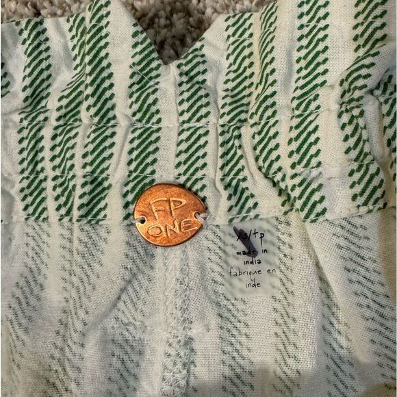 NWOT Free People One Harriet Striped Shorts | XSmall | Green - Picture 6 of 10